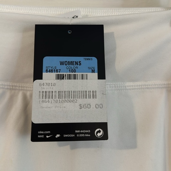 NWT Women’s Nike Dri-Fit White Polyester & Spandex Golf Tennis’s Skort Size M - Picture 4 of 8